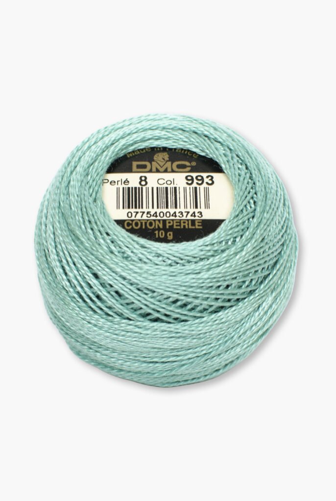 DMC Perlé No. 8 – Couleur 993 – 100% coton – 10 g de fil en pelote