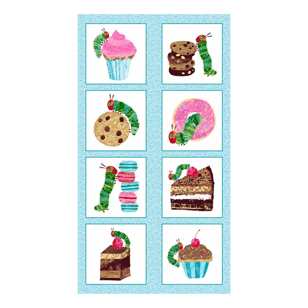 Very Hungry Caterpillar Blue Bake Shop Panel 24" x 44"