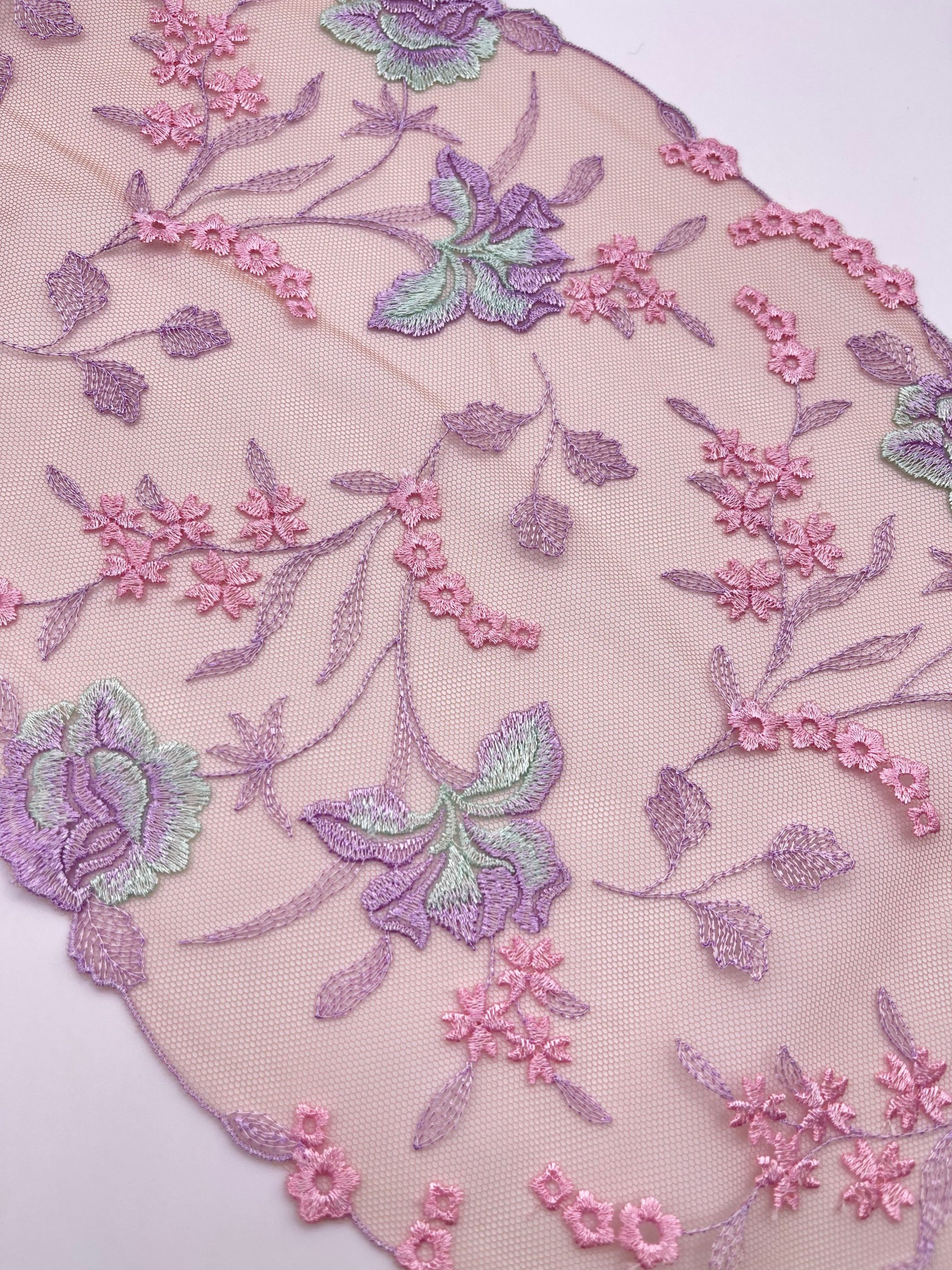 Opaline Lace - 1 Meter Embroidered Tulle Lace