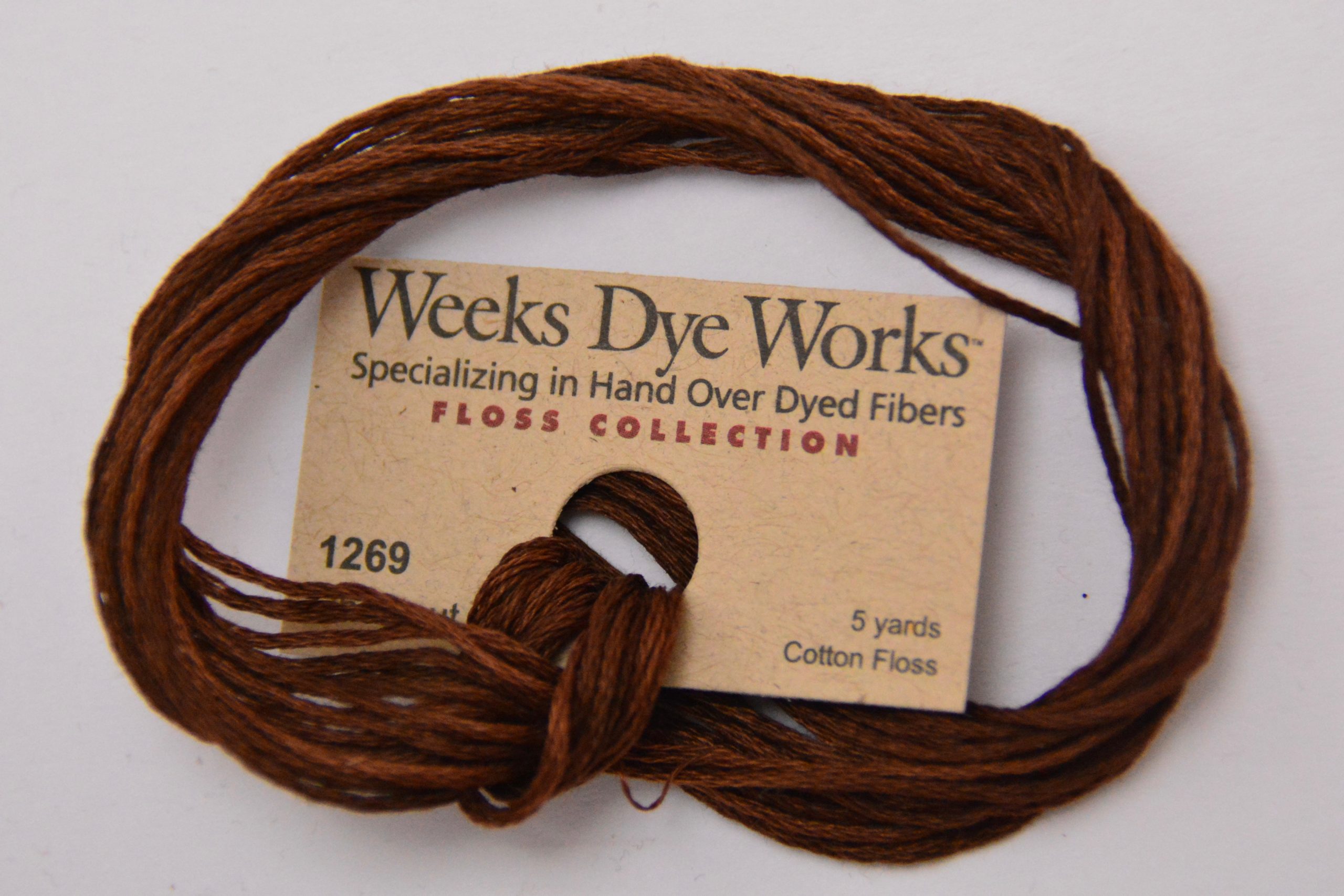 Chestnut 1269 Weeks Dye Works 6-Strand Hand-Dyed Embroidery Floss