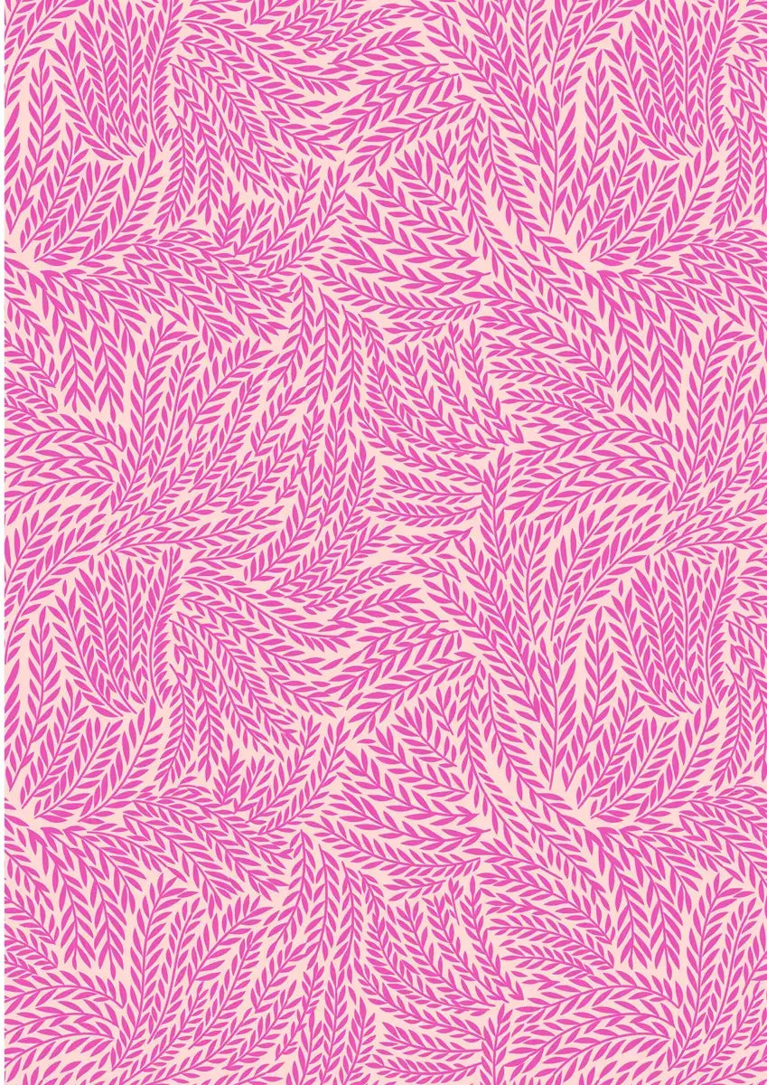 Creative Landscapes Bright Pink Leaf Texture Fabric Yardage