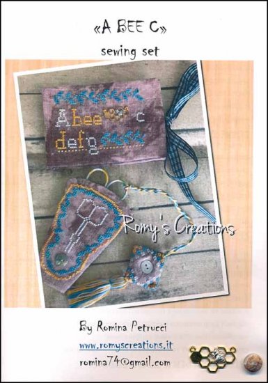 A BEE C Sewing Set Cross Stitch Pattern by Romy's Creations