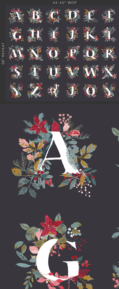 Adventale Jingle All the Letters ADV25918 Panel by Katarina Roccella for Art Gallery Fabrics