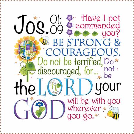 Fabric Art Panel-6in Joshua 1:9