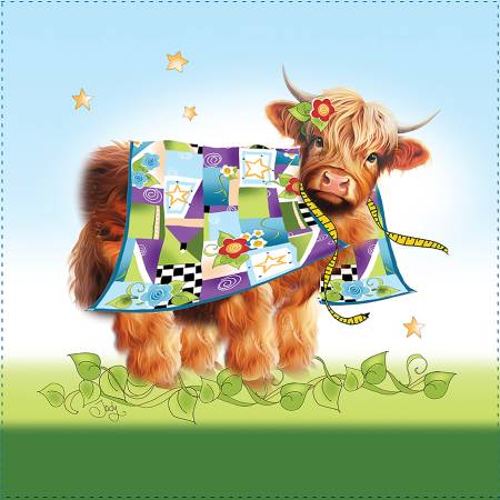Fabric Art Panel-6in Hi Cow Quilt