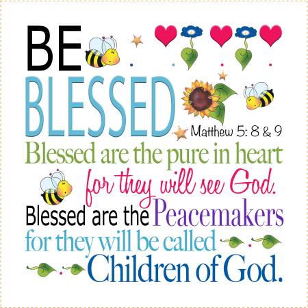 Fabric Art Panel-Be Blessed 6in x 6in