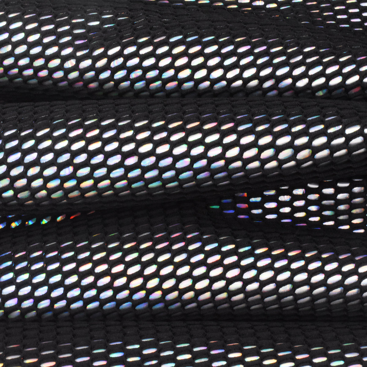 Basic Black-Iridescence Famous Maker Bonded Stiff 3D Mesh Fabric