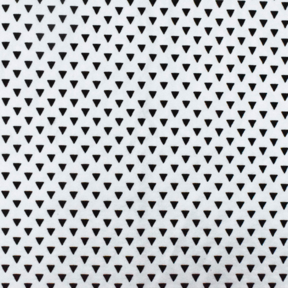 Classic Black-White Velvet Flocked Triangle Printed Ripstop Woven Fabric