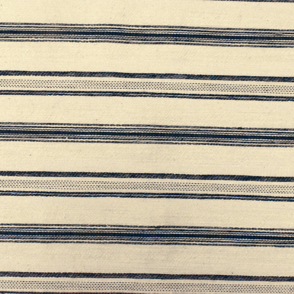 Basic Ivory-Blue Stripe Cotton Polyester Woven Jacketing Fabric