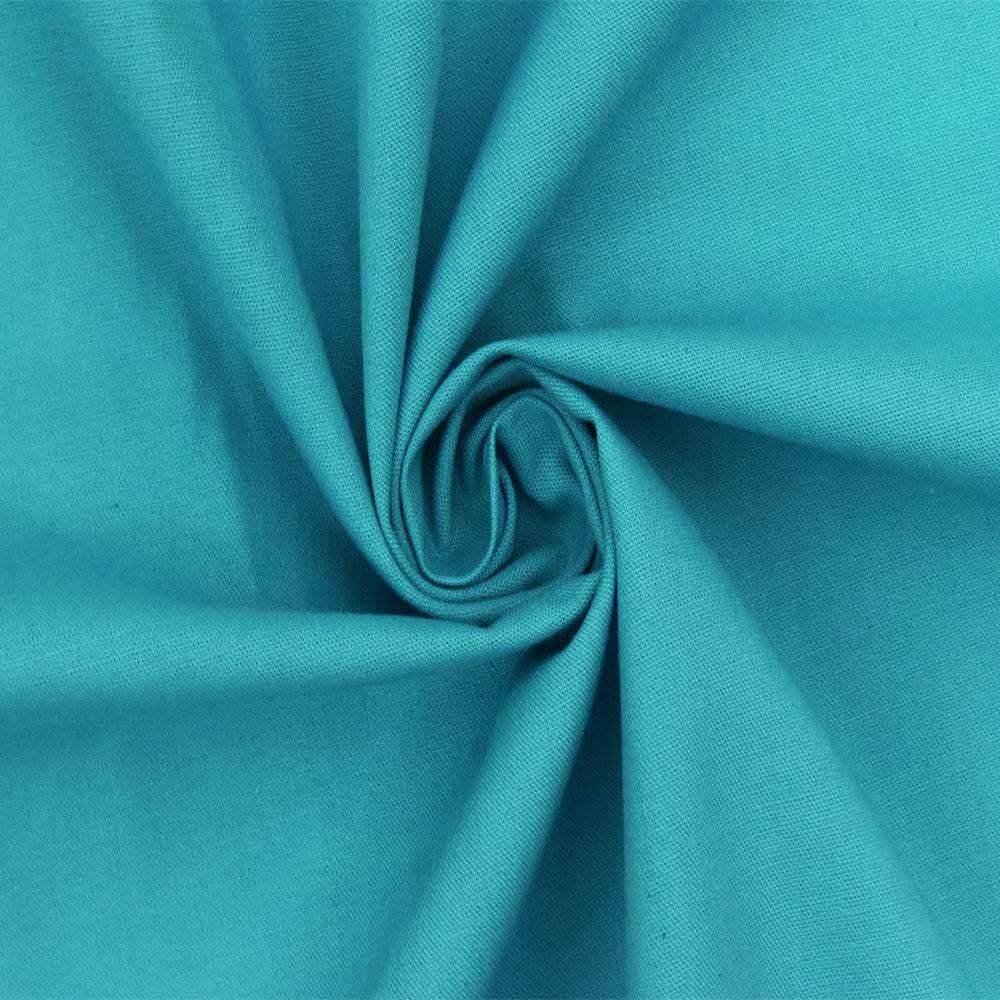 Turquoise Solid Polyester Broadcloth Woven Fabric