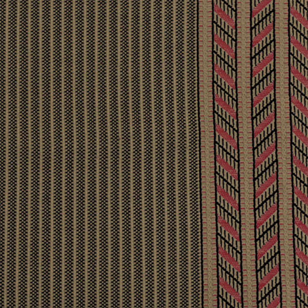 Beige-Multi Famous Maker Tribal Stripe Border Stretch Jacquard Knit Fabric
