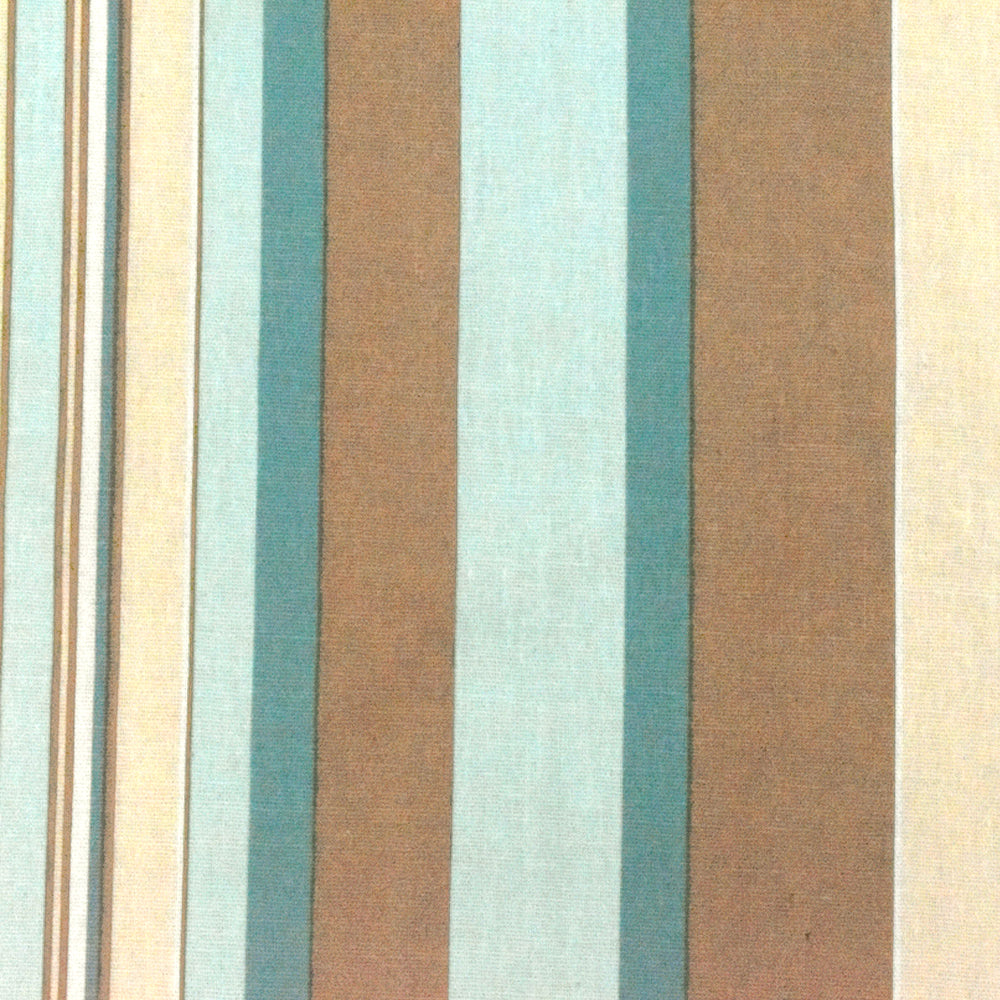 Brown-Blue-Multi Stripe Printed Slub Cotton Woven Shirting Fabric