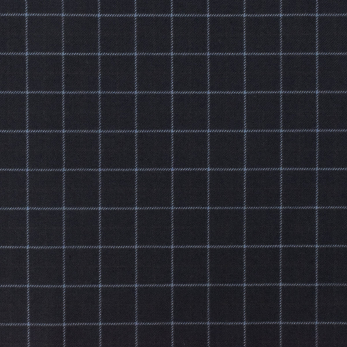 Cold Navy-Gray-Multi Check Wool-Poly Twill Woven Suiting Fabric
