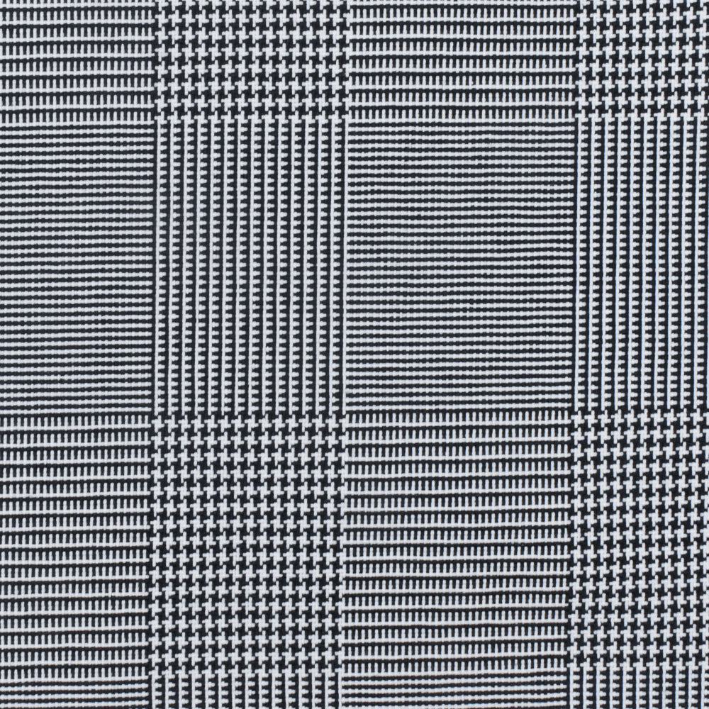 Navy Blue-White Plaid Poly Glen Plaid Woven Fabric