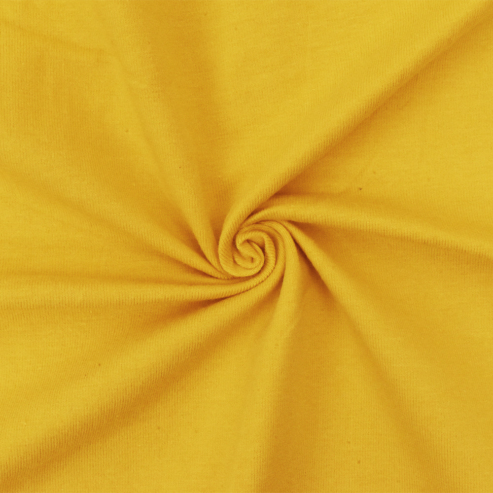 Yellow Solid Stretch Cotton Spandex Jersey Knit Fabric