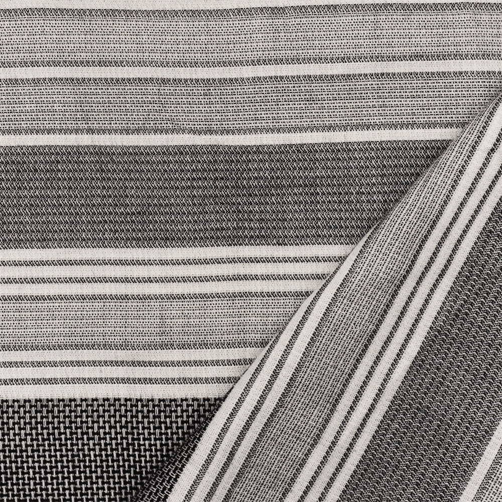 Black-White Famous Maker Cotton Textured Stripe Dobby Woven Shirting Fabric