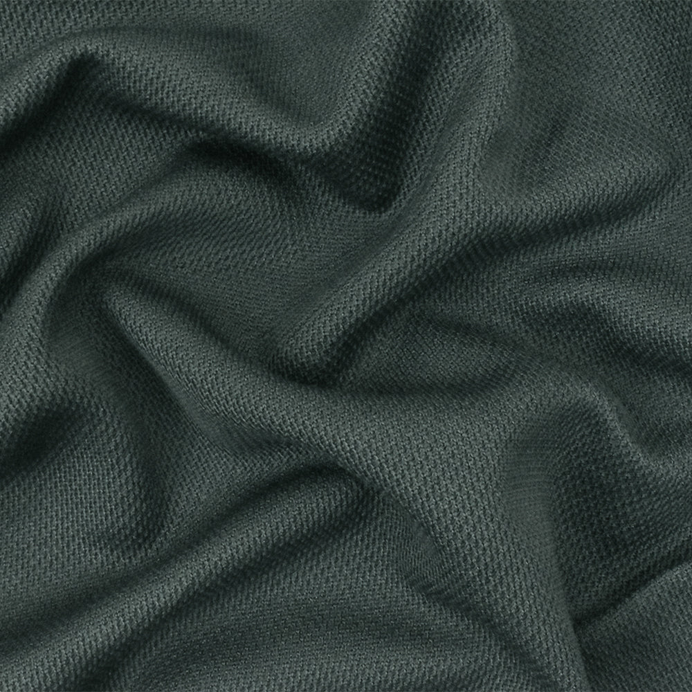Gray Organic Cotton Poly Pique Knit Fabric