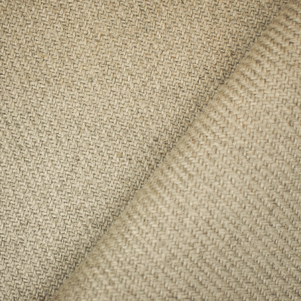 Natural Brown Moygashel Twill Irish Linen Solid Woven Home Decorating Fabric
