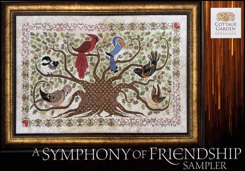 A Symphony of Friendship Sampler Cross Stitch Pattern by Cottage Garden Samplings