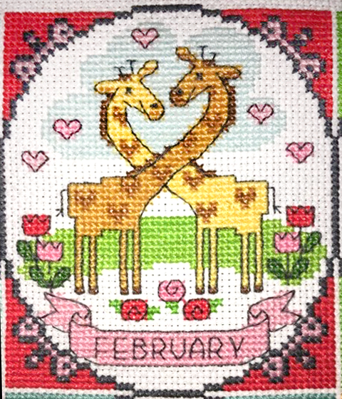 A Year Of Animal Fun & Frolics: February Cross Stitch Pattern by Tiny Modernist