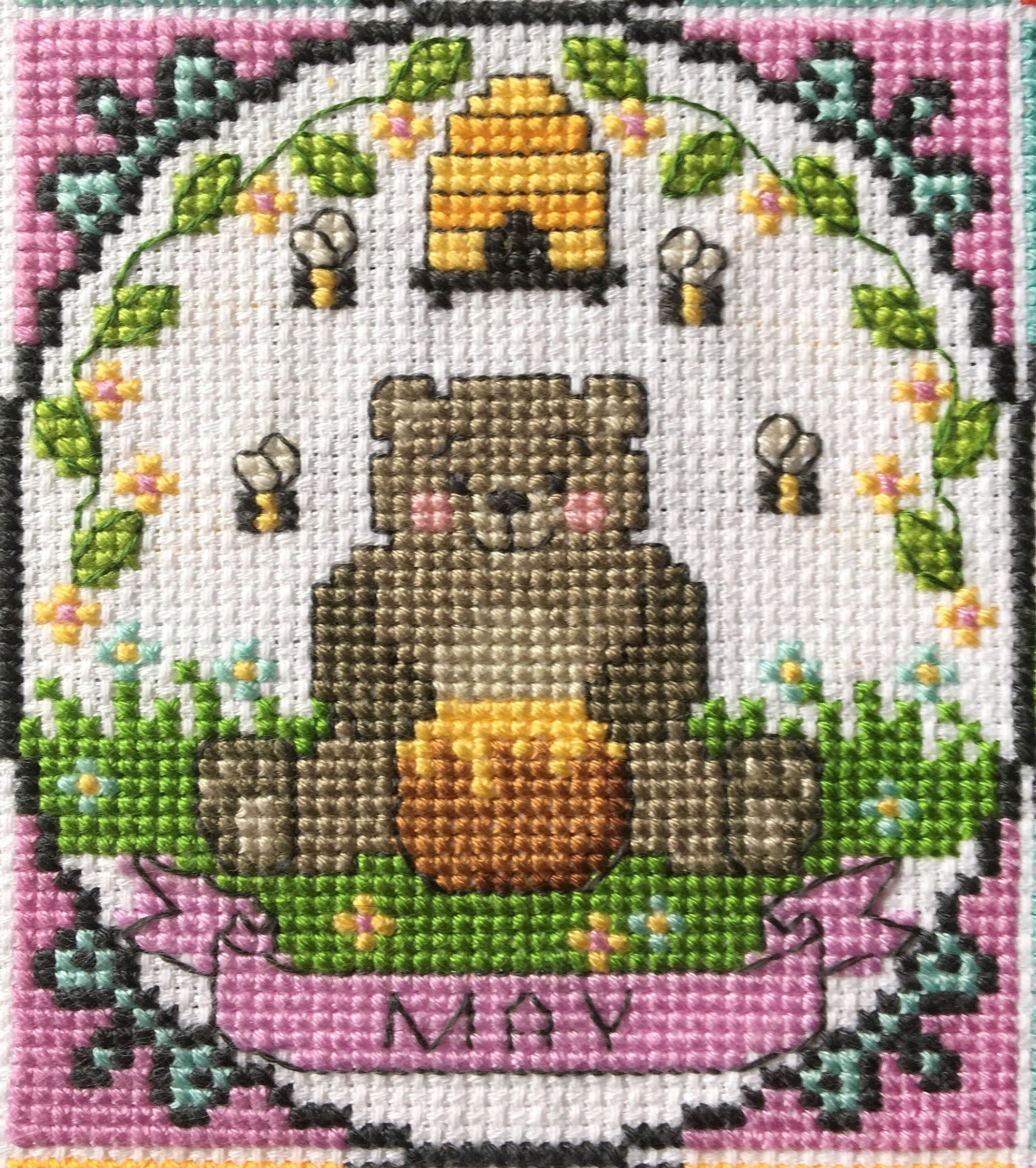 A Year Of Animal Fun & Frolics: May Cross Stitch Pattern by Tiny Modernist
