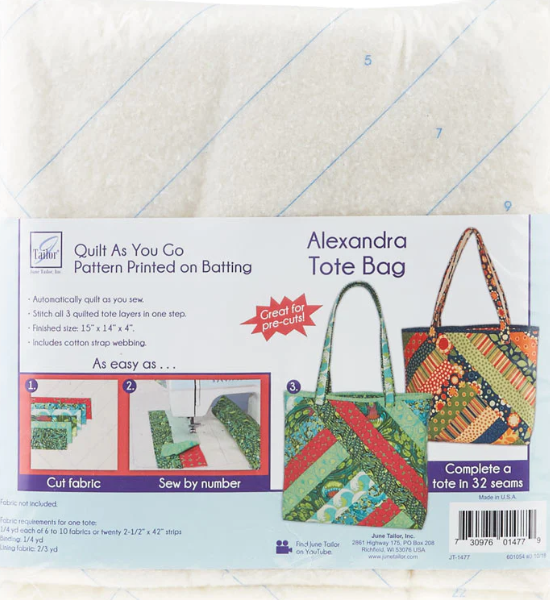 Quilt As You Go - Alexandra Tote Bag With Preprinted Batting