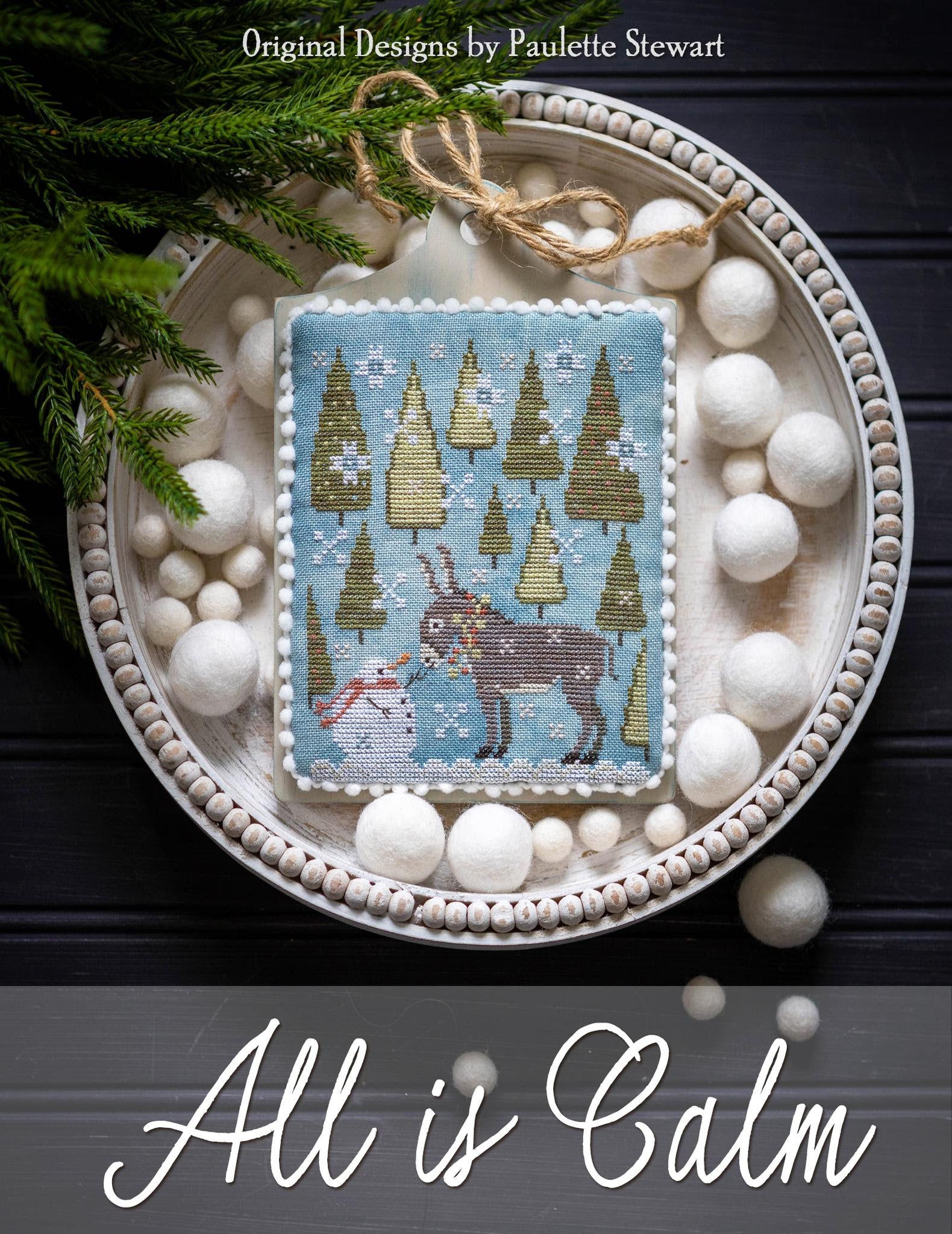 ALL IS CALM Plum Street Sampler Cross Stitch Pattern