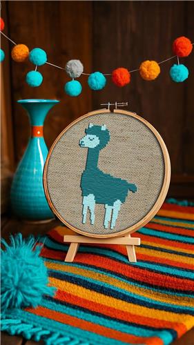 Alpaca Llama Cross Stitch Pattern by Mid-Century Maude