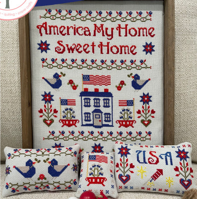 America My Home Sweet Home Cross Stitch Pattern by Anabella's