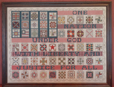 American Flag Quilt Sampler Cross Stitch Pattern by Rosewood Manor