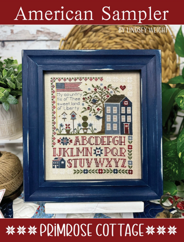 American Sampler Cross Stitch by Lindsey Weight of Primrose Cottage - PDF Pattern