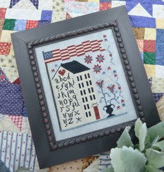 American Sampler House Cross Stitch Pattern by Annie Beez Folk Art