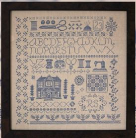 Americana Blue Cross Stitch Pattern by October House Fiber Arts