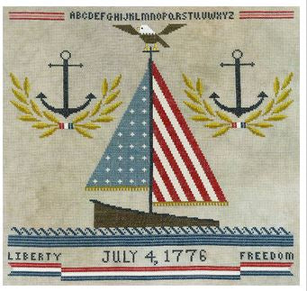 Americana Sailboat Sampler Cross Stitch Pattern by Artful Offerings™