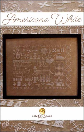 Americana White Cross Stitch Pattern by October House Fiber Arts