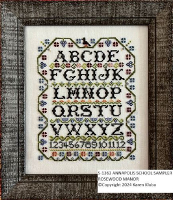 Annapolis School Sampler Cross Stitch Pattern by Rosewood Manor