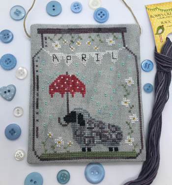 April in a Jar Cross Stitch Pattern by Romy's Creations