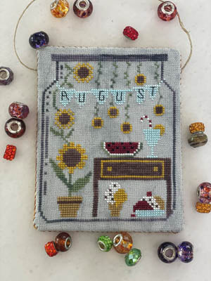 August in a Jar Cross Stitch Pattern by Romy's Creations