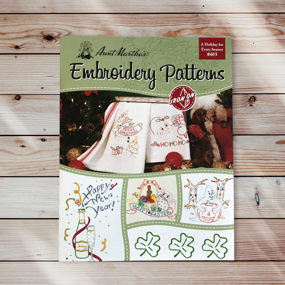 A Holiday for Every Season #405 Embroidery Iron-on Transfer Pattern Book by Aunt Martha's