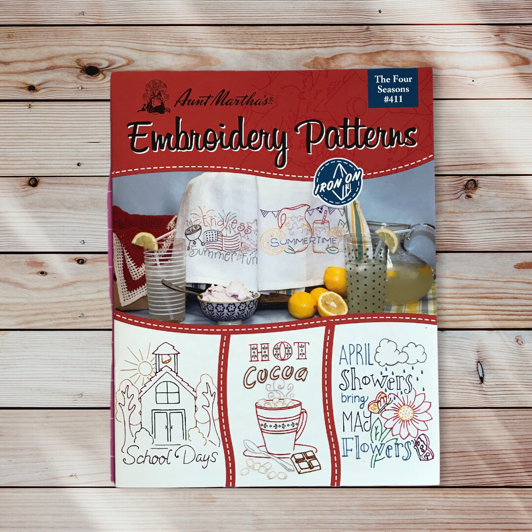 The Four Seasons #411 Embroidery Transfer Pattern Book by Aunt Martha's