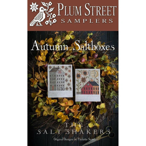 Autumn Saltboxes Plum Street Samplers Cross Stitch Pattern