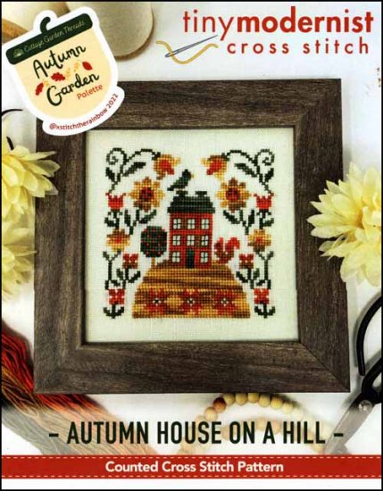 Autumn House On A Hill Cross Stitch Pattern by Tiny Modernist