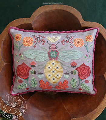 Autumn Bee Cross Stitch Pattern by The Blue Flower