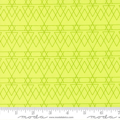 CLEARANCE Moda Fabrics - Rainbow Sherbert by Sariditty - 45023-28 - Neon triangles green