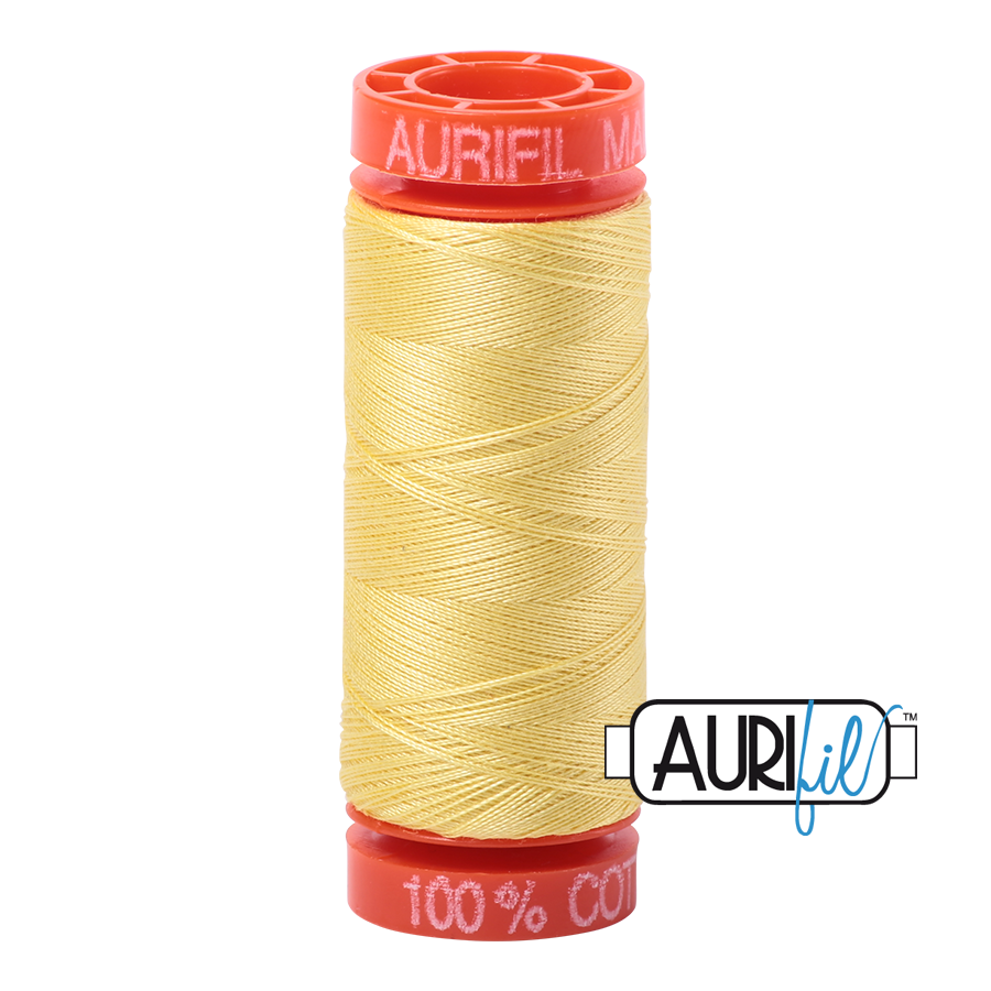 Aurifil Mako 50wt Cotton 200 m (220 yd.) spool - 2115 Lemon