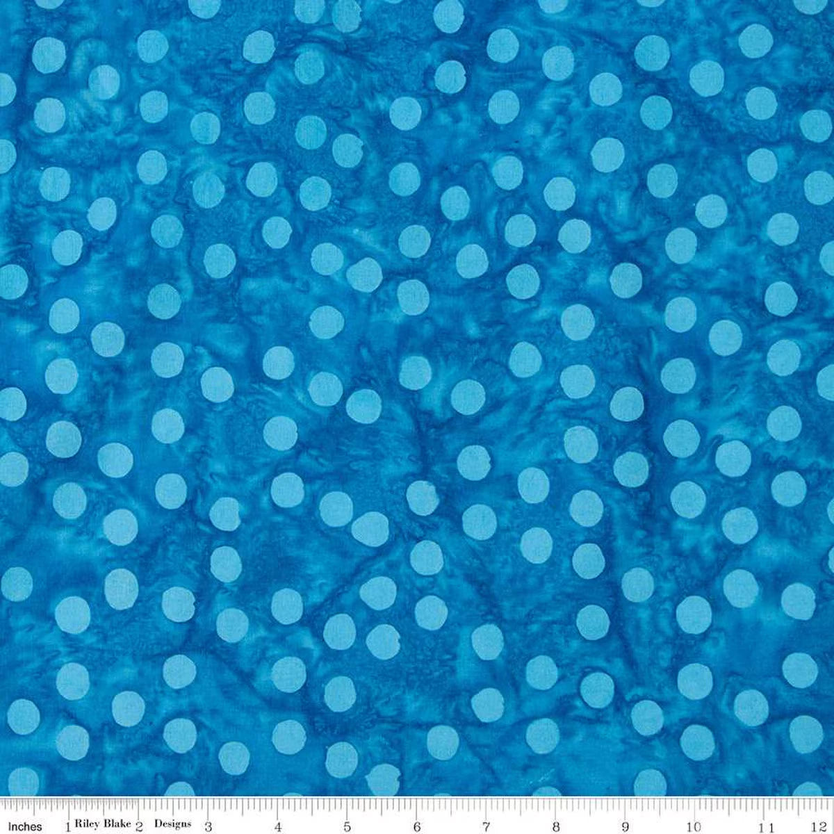 Expressions Batiks Elementals Polka Pop Ocean Blue Fabric Yardage