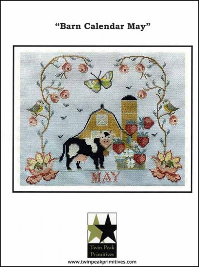 Barn Calendar May Cross Stitch Pattern by Twin Peak Primitives