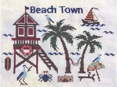 Beach Town Cross Stitch Pattern by Salty Stitcher Designs