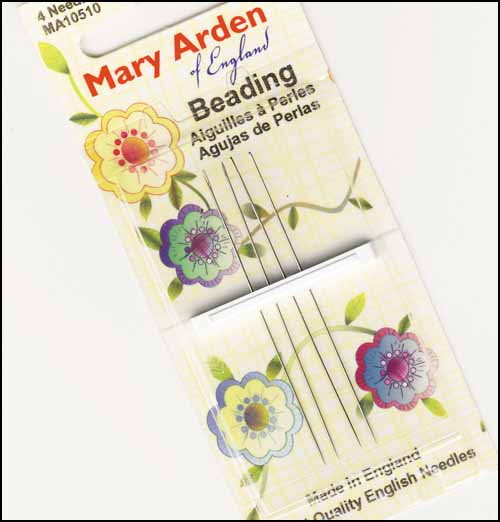 Size 10 Beading Needles by Mary Arden (Long Beading)