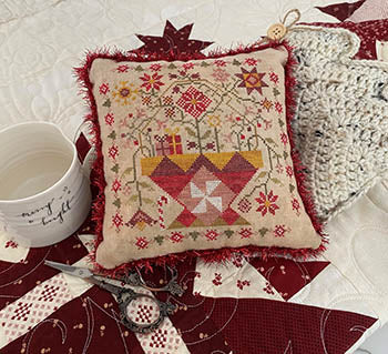 Betsy's Christmas Basket Cross Stitch Pattern by Pansy Patch Quilts and Stitchery